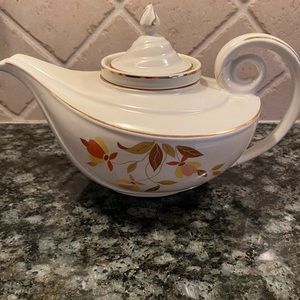 Vintage Hall’s China “Autumn Leaf” Long Spout Teapot with Lid.